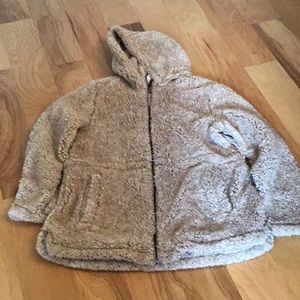 Fuzzy Sherpa zip up jacket